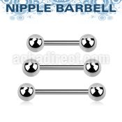 bbnpgg 316l steel nipple barbell two 6mm balls
