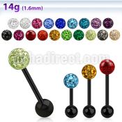 bbtfr6s anodized steel barbell 14g 6mm ferido ball 5mm ball
