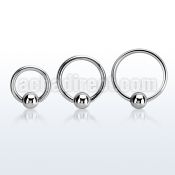 bcr16g 316l steel ball closure ring, 16g (1.2mm) w a 4mm ball