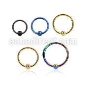 bcrt20 0 8mm pvd 316l steel ball closure ring with 3mm ball