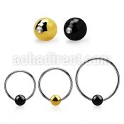 bcrtgl xxl 316l steel bcr, 14g w 6mm anodized closure ball