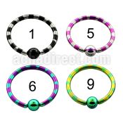 bctl14 zebra striped pvd 316l steel 4mm ball closure ring