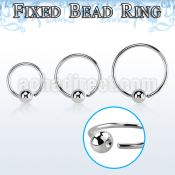 bedr20g 316l steel fixed bead ring, 20g w a 3mm ball