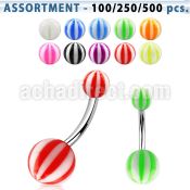 blk134 316l steel belly banana with 5 8 mm acrylic beach ball