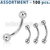 blk18a bulk of 316l steel eyebrow bananas with 3mm balls