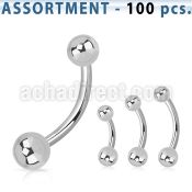 blk195 bulk of 316l steel belly bananas with 5 6mm ball