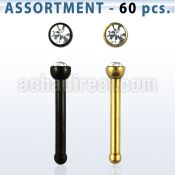 blk231 anodized 316l nose screw with colored crystal top
