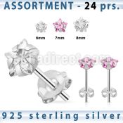 blk261m sterling silver earring stud with 6 8mm star cz