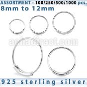 blk289 bulk of silver endless nose hoops with diameter 8 12mm