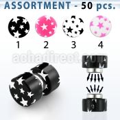 blk308 magnetic acrylic illusion fake plug with star design
