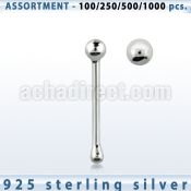 blk444 sterling silver nose bones with 1 5mm ball shaped top