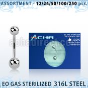 blk473 sterilized 316l steel belly banana w 5 8mm steel ball