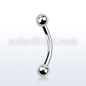 bnb4 surgical steel belly banana with two 4mm balls