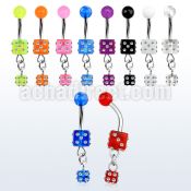 bndidc 316l steel belly banana w acrylic uv dices w crystal