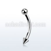 bnebcn 316l steel eyebrow banana with 3mm cone ball sidewards