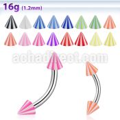 bnebecn 316l steel eyebrow banana with 3mm acrylic beach cone