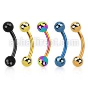 bnetb4 anodized 316l steel eyebrow banana with 4mm ball