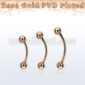 bnettb4 rose gold steel eyebrow banana w 2 4mm balls