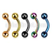 bntb5 anodized 316l steel banana, with two 5mm balls