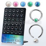 board 30 steel ball closure ring 8   10mm 4mm disk w opal