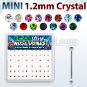 box silver nose bones w 1.2mm color crystals