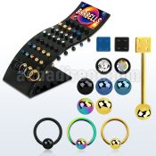 brbbtm anodized 316l tongue barbell w mix ball w slave ring