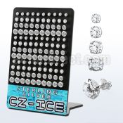 brczg silver ear stud with 5 8mm prong set round cz stone