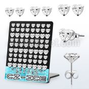 brczht silver ear stud with 6 8mm prong set heart cz stone
