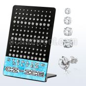 brczs silver ear stud with 2 5mm prong set round cz stone