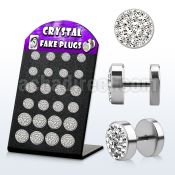 bripf5 fake steel plug with ferido glued clear multi crystal