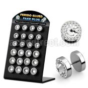 bripf6 board of steel fake plugs w ferido swarovski crystals