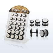 bripr high polished 316l steel fake plug with rubber o ring