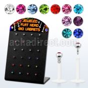 brlbim bioflex labret w push in 2 5mm flat crystal head