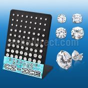 brmrdz2 silver earring stud with prong set round cz stone