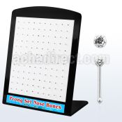 brnbpc silver nose bone with round prong set clear crystal top