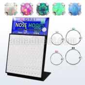 brnhmx24 board w silver nose hoop w 1.5m prong set synthetic opal