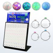 brnhmx25 board w silver nose hoop w ball 2m synthetic opal top