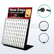 brnhmx2 display of black silver nose hoops with and without ball