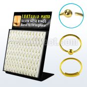 brnhmx3 display of gold silver nose hoops with without ball