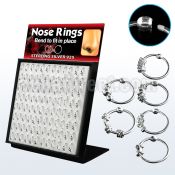 brnhmx5 special wire designed silver nose hoops with ball
