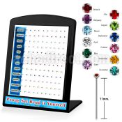 brnypbt silver bend it nose stud w birthstone prong crystal