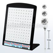 brnypmc7 board w unbend nose studs w prong set mix clear crystals