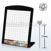 brnyzc silver bend it yourself nose stud with prong clear cz