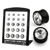 brpg187 board w areng wood plug w giant swarovski crystal center