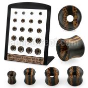 brpg224 coconut areng wood double flare flesh tunnels 20pcs