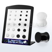 brpg82 board of double black white flared acrylic plug