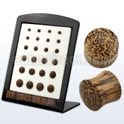 brpwb display with 24 pcs of coconut wood double flared plug