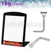 brs134c 316l steel nose studs round clear crystal tops