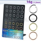 brsegh25 pvd plated 316l steel hinged segment rings 30pcs