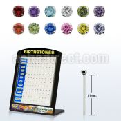 brzyt silver bend it urself nose stud w prong cz birthstones